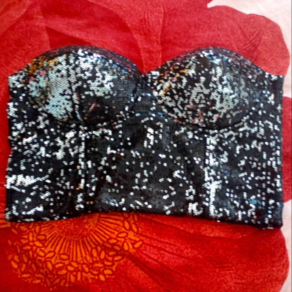 Black Sequin Top